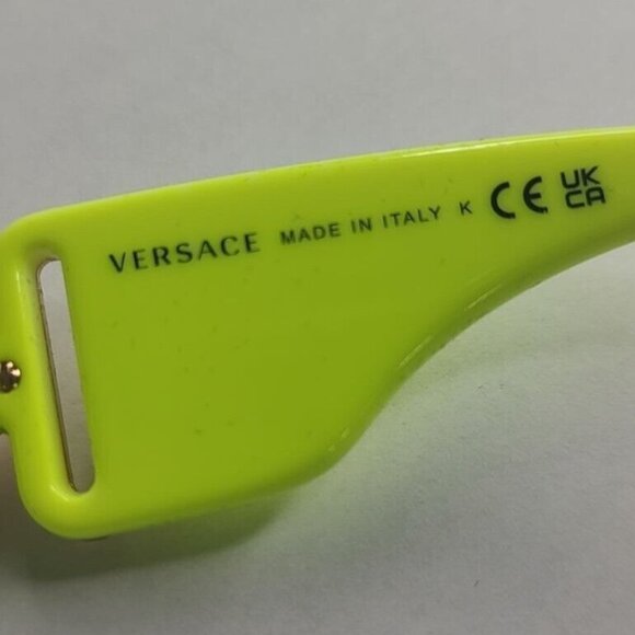 VERSACE VE4361 Biggie Sunglasses Yellow Fluo Medusa Rectangle - Picture 11 of 12